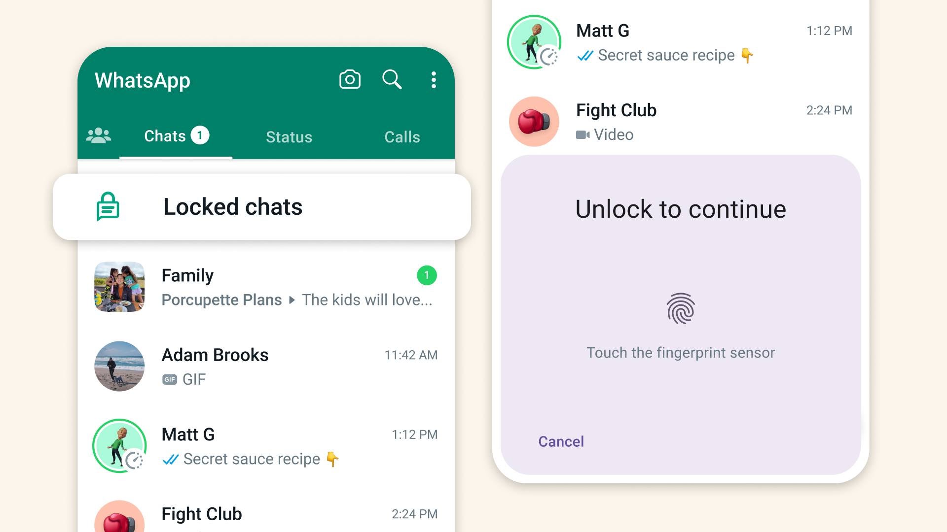 Meta CEO Mark Zuckerberg shared a screenshot of what the new Locked Chats WhatsApp feature will look like