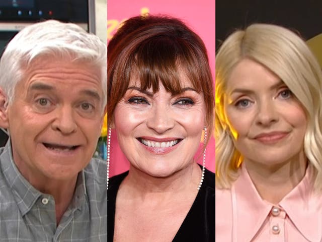 <p>Phil Schofield, Lorraine Kelly and Holly Willoughby</p>