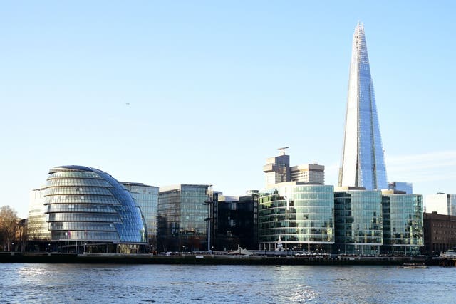 South side of the Thames showing City Hall and the Shard in London (IAn West/PA)