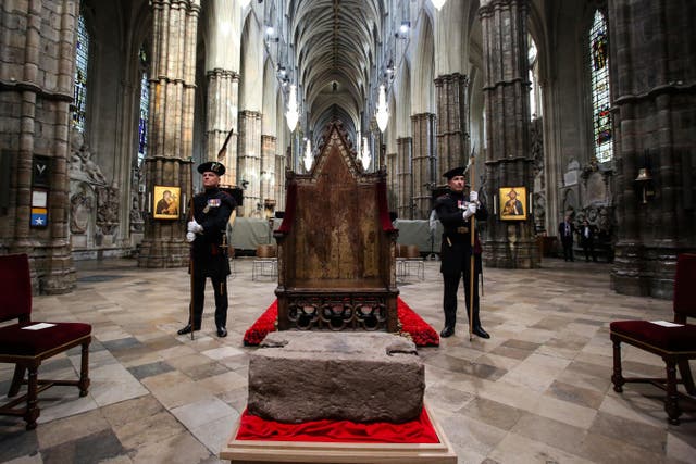 The Stone of Destiny has been returned to Scotland, after being transported to westminster for a key role int he coronation of King Charles (Susannah Ireland/PA)