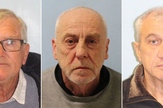 Composite of undated National Crime Agency handout photos of (left to right) Alan Thompson, Anthony Beard and Christopher Zietek, who were part of a gang who supplied falsified passports to fugitive criminals including murderers, drug dealers and gun traffickers (NCA/PA)
