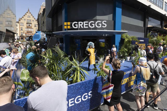 <p>The launch event at Greggs’ store in London’s Leicester Square (Matt Alexander/PA)</p>