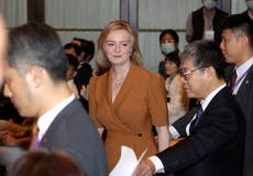 China accuses Truss of ‘dangerous stunt’ as she uses Taiwan visit to issue ominous warning