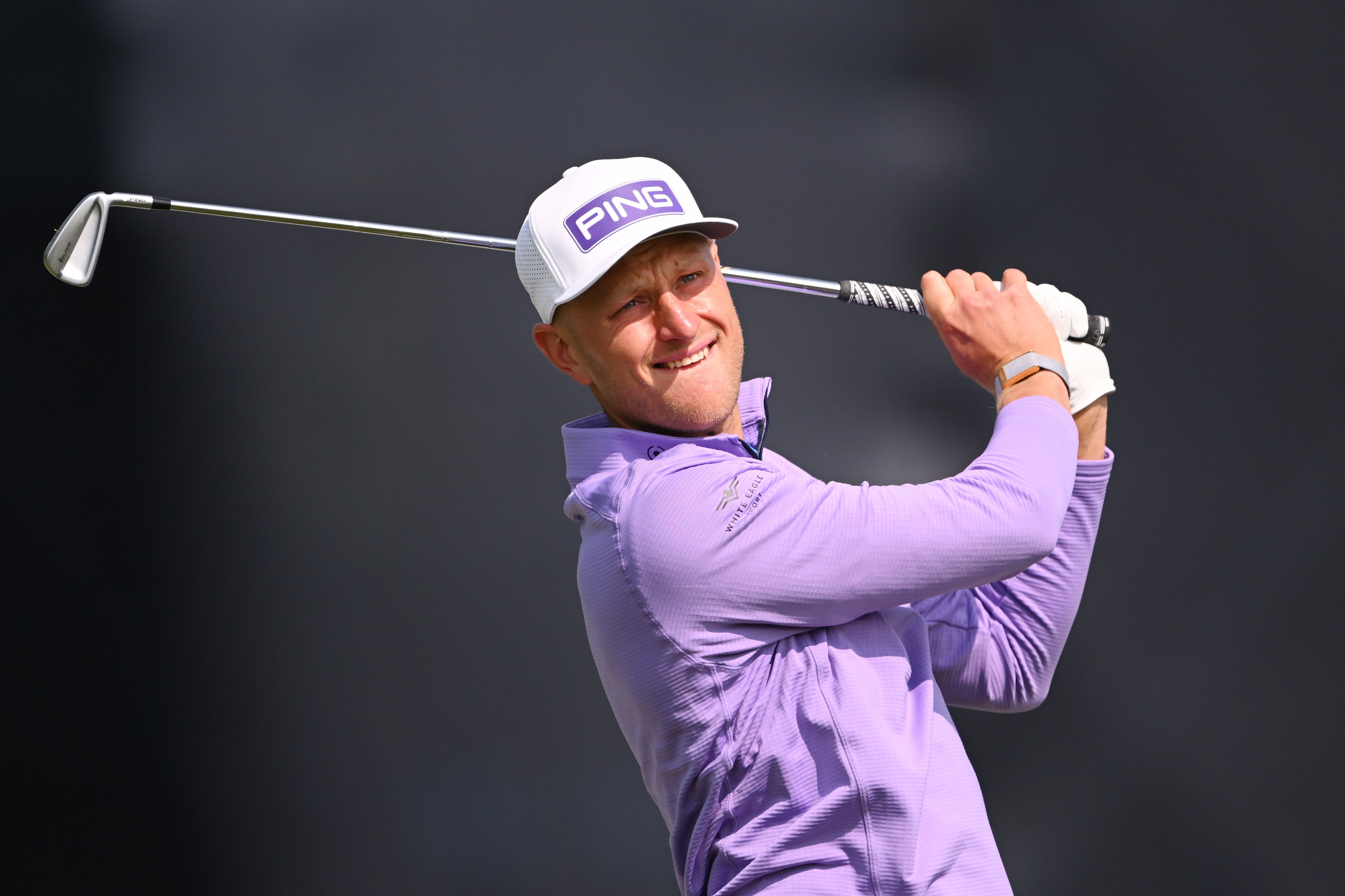 Adrian Meronk during a practice round at PGA Championship venue Oak Hill Country Club