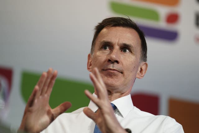 Jeremy Hunt speaking during the British Chambers of Commerce conference (Jordan Pettitt/PA)