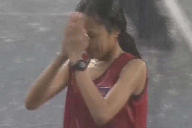 <p>Video of Cambodian runner Bou Samnang  finishing 5000m race in pouring rain has won hearts </p>