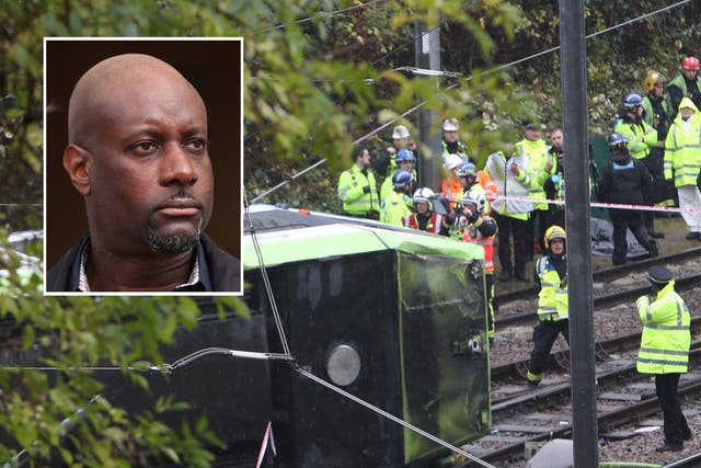 <p>Scene of the Croydon tram crash on 9 November 2016. Inset: driver Alfred Dorris</p>