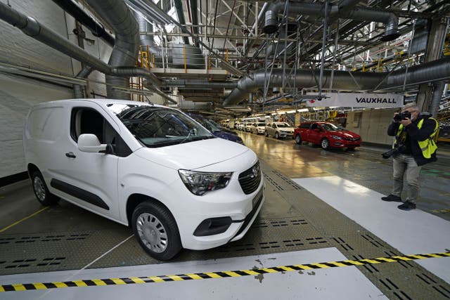 Vauxhall’s parent company said it would be unable to keep a commitment to making EVs in the UK without changes to the Trade and Co-operation Agreement with the EU (Peter Byrne/PA)