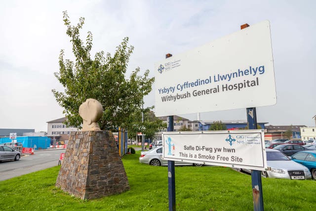 Withybush Hospital where Dennis Warlow was a patient on the orthapaedic ward (Derek Phillips/Alamy/PA)