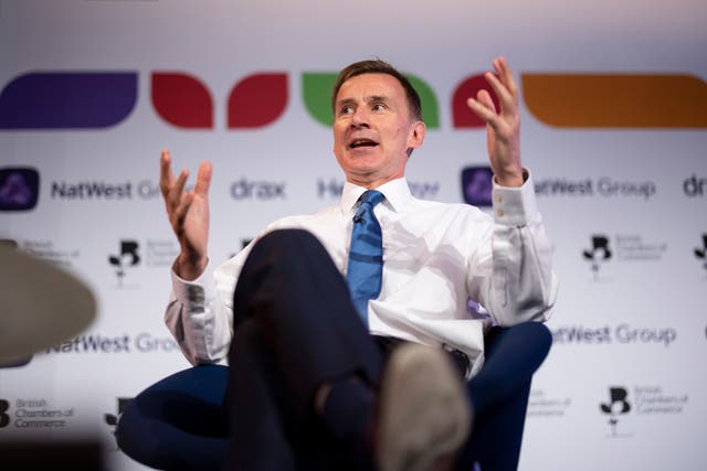 <p>Jeremy Hunt at the British Chambers of Commerce conference in London</p>