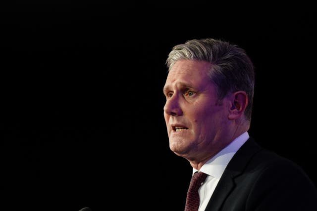 Labour leader Sir Keir Starmer speaking during the British Chambers Commerce Annual Global conference, at the QEII Centre in London (Jordan Pettitt/PA)