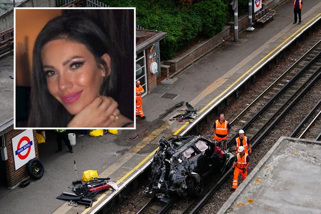 <p>The scene of a fatal crash in Park Royal, west London. Inset: Yagmur Ozden, 33-year-old mother who lost her life in the crash</p>