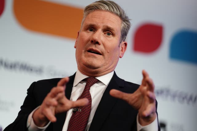 <p>Labour leader Sir Keir Starmer speaking during the British Chambers Commerce Annual Global conference (Jordan Pettitt/PA)</p>