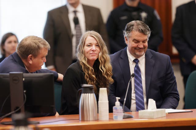 <p>Lori Vallow in court at her murder trial in May  </p>