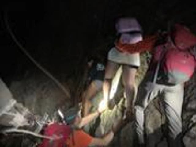 <p>None of the hikers were injured</p>