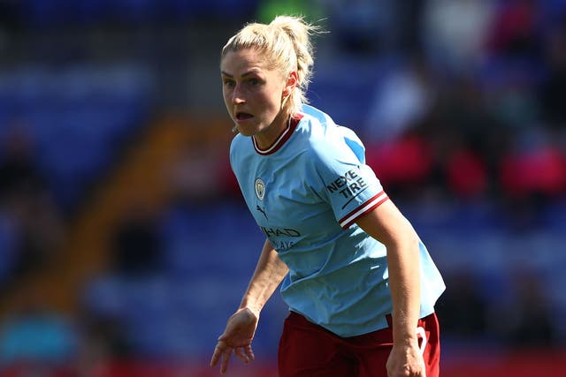 Laura Coombs in action for Manchester City (Tim Markland/PA)