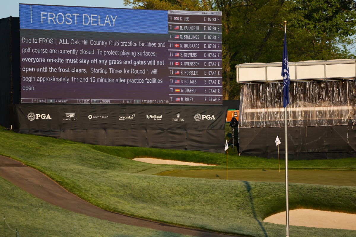 PGA Championship 2023 LIVE: Leaderboard and latest updates from day one as frost delays start at Oak Hill