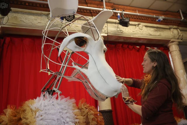 The giant fox puppet is created (Historic England/ PA)