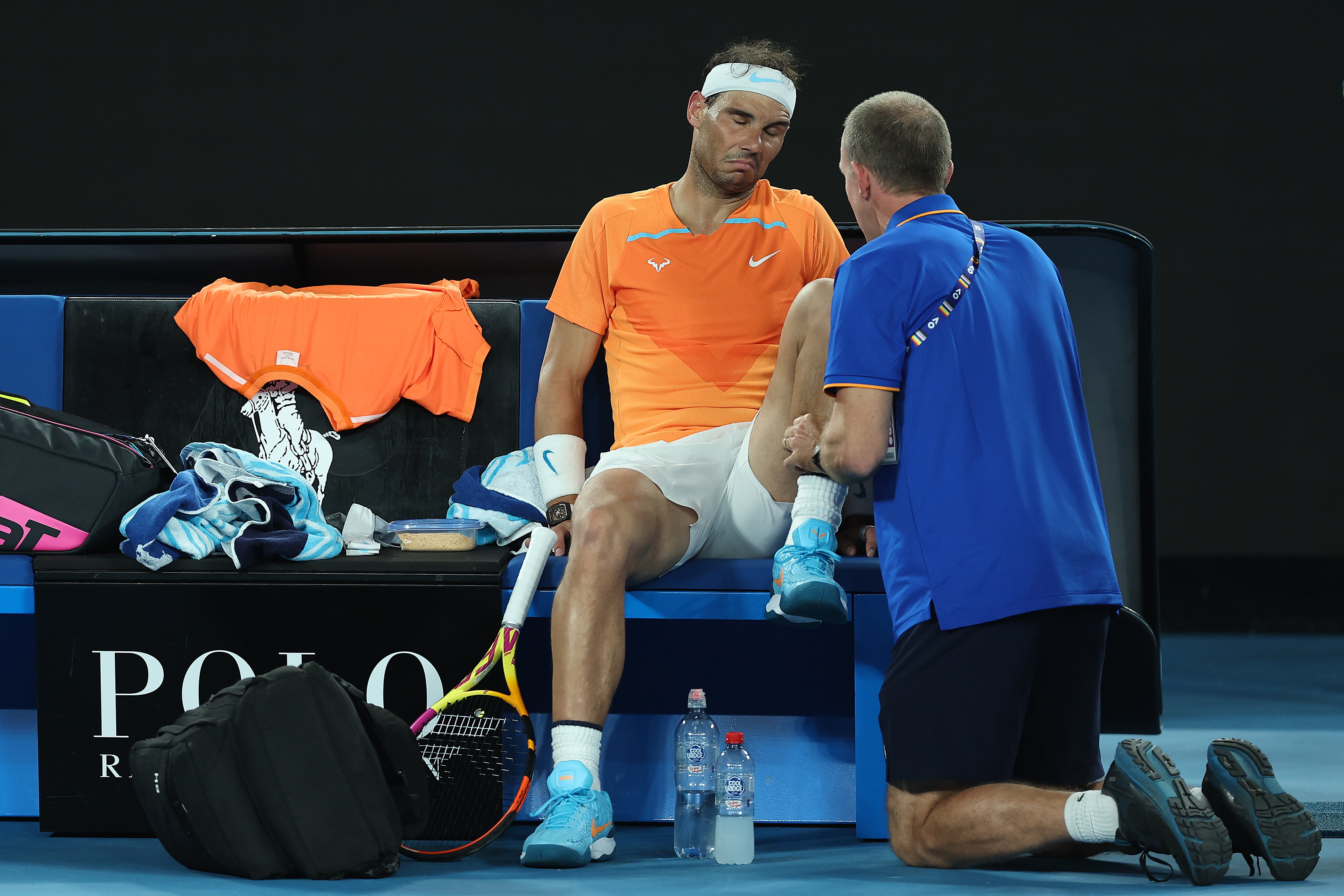 Nadal suffered a left hip flexor injury at the Australian Open in January