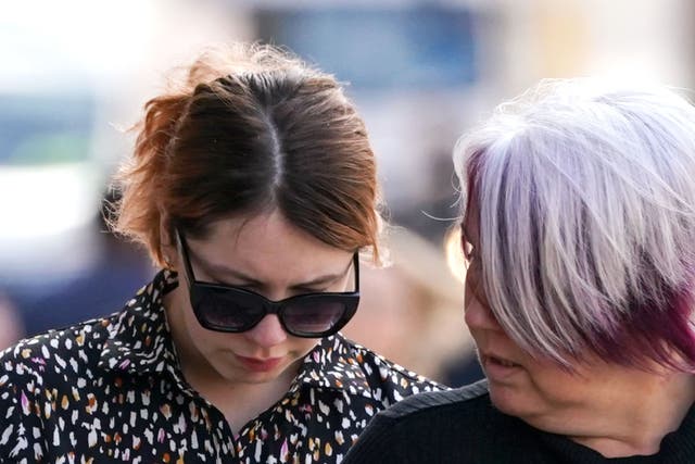 Paris Mayo arriving at Worcester Crown Court (Jacob King/PA)