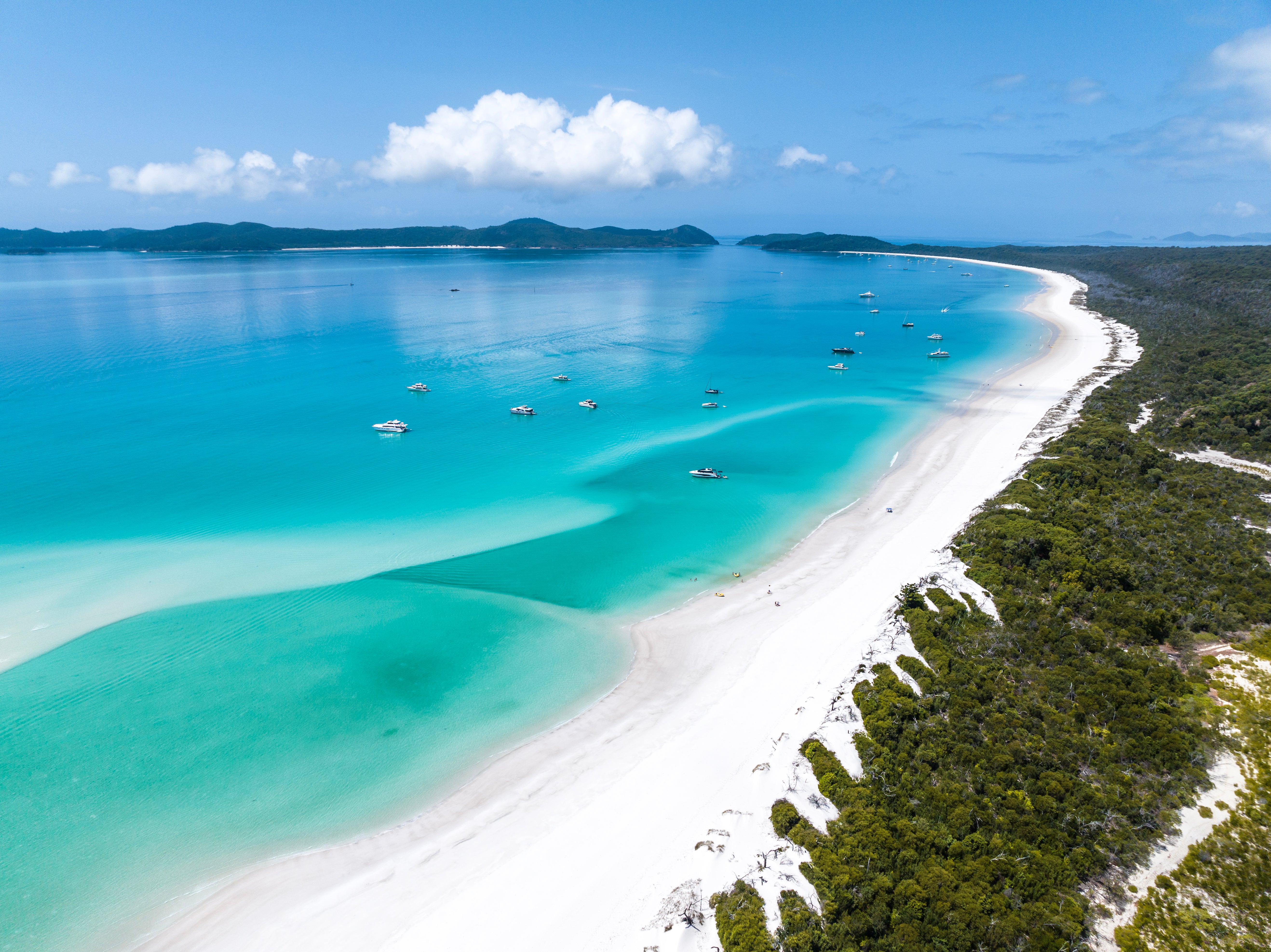 Part of the Whitsunday Islands National Park, Whitehaven Beach is a hit with tourists