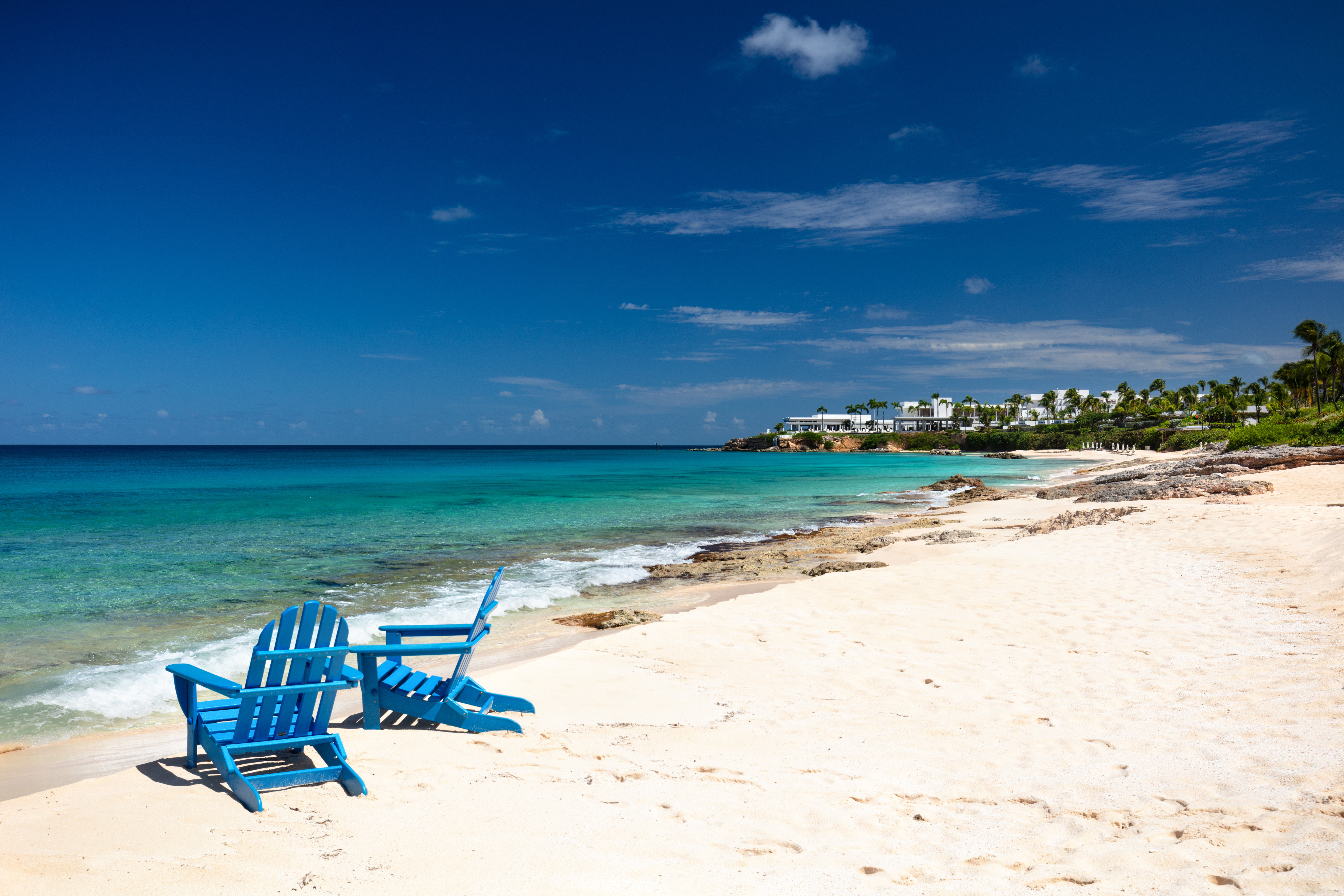 Relax in a deck chair on Meads Bay Beach, Anguilla