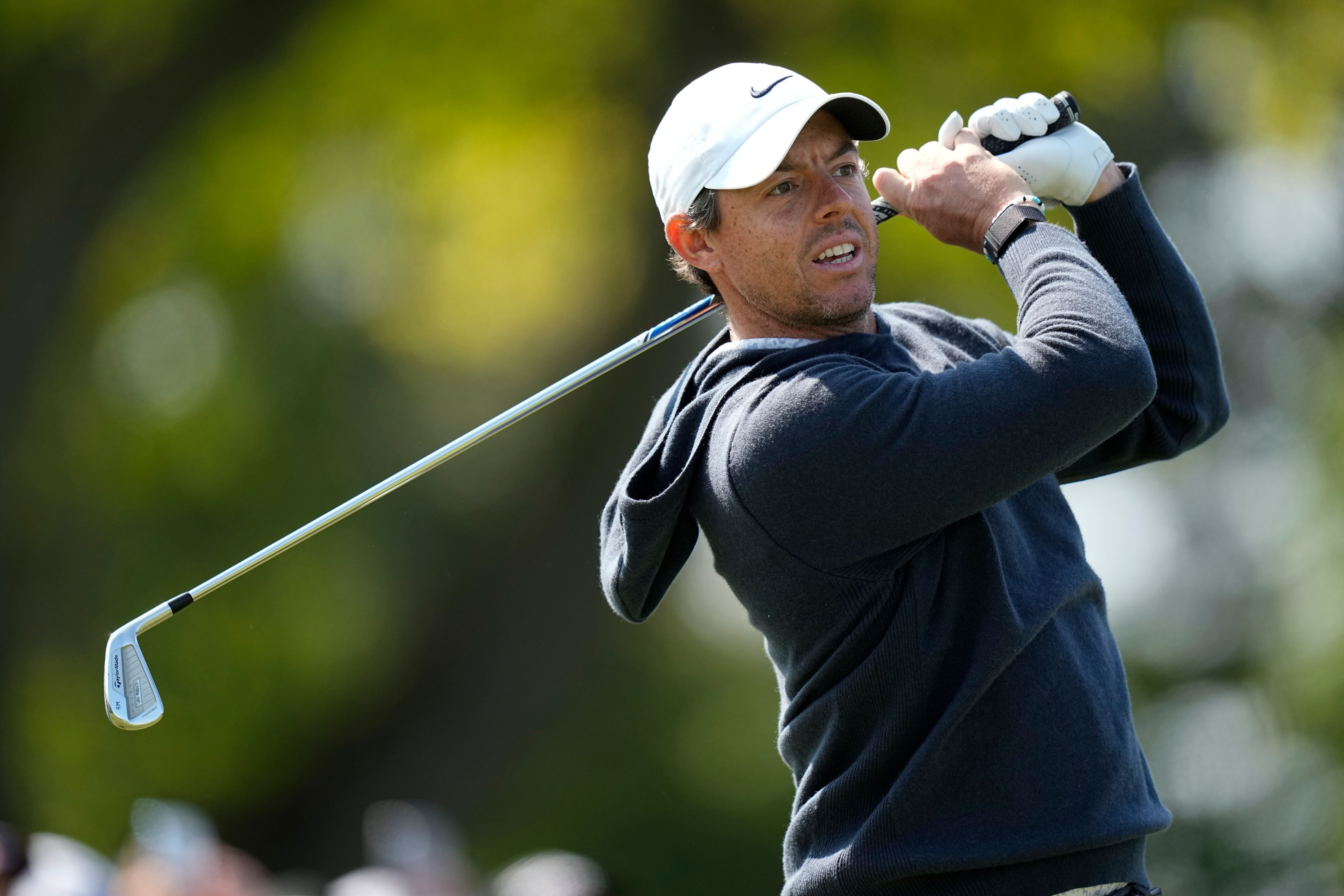 Rory McIlroy struggled in the early stages of his first round in the 105th US PGA Championship (Eric Gay/AP)