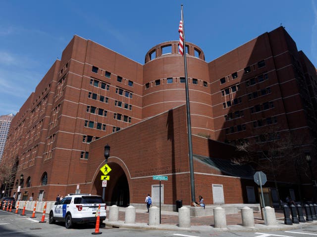<p>A view of the John Joseph Moakley Federal Courthouse in Boston, Massachusetts where Kemal Mrndzic, 50, was charged for using fraudulent documents to enter the US as a refugee after he allegedly participated in war crimes during the Bosnian War</p>