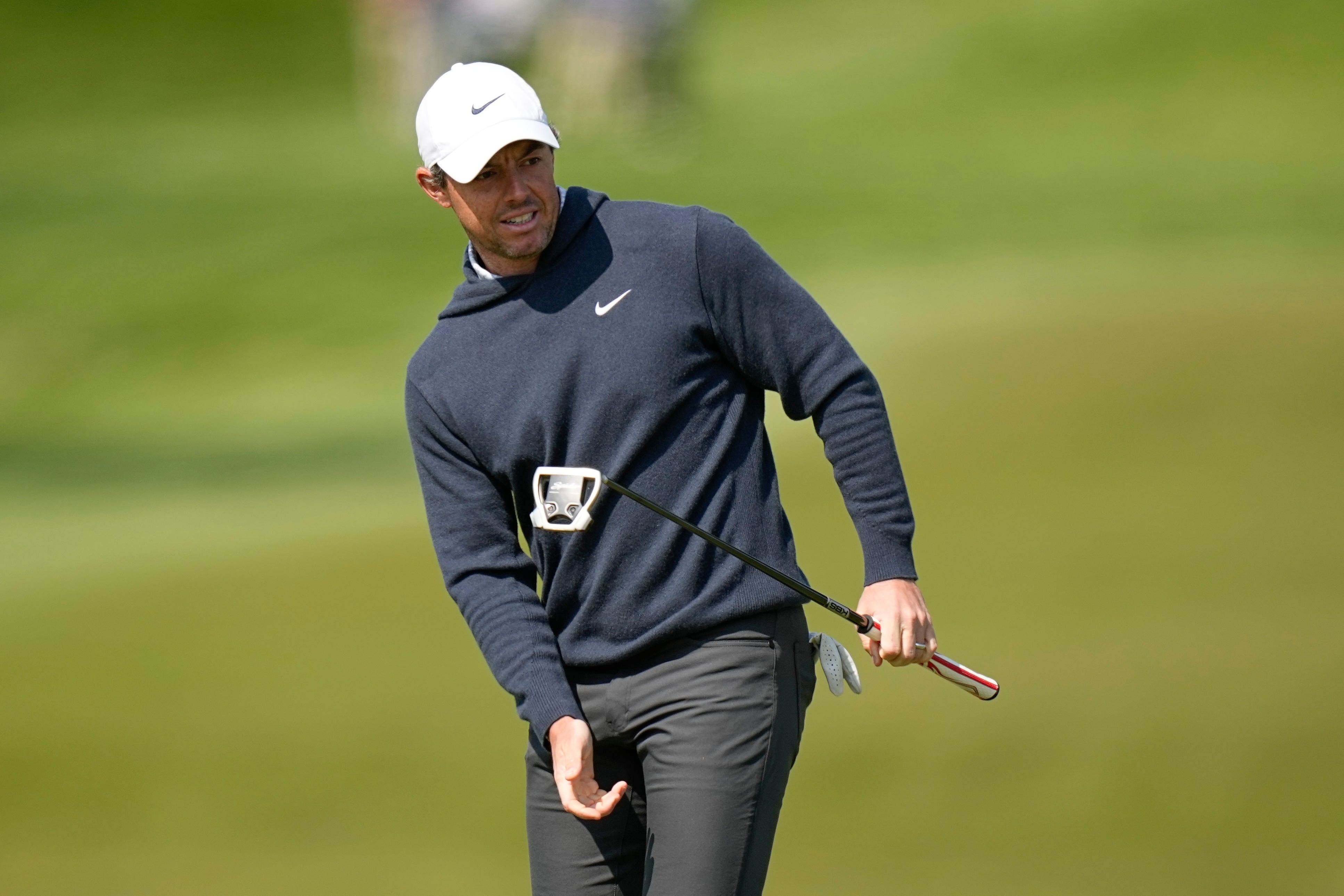 Rory McIlroy was fighting hard on the opening day at Oak Hill