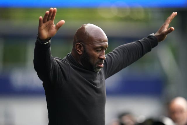 Sheffield Wednesday manager Darren Moore gestures to the crowd (Nick Potts/PA)