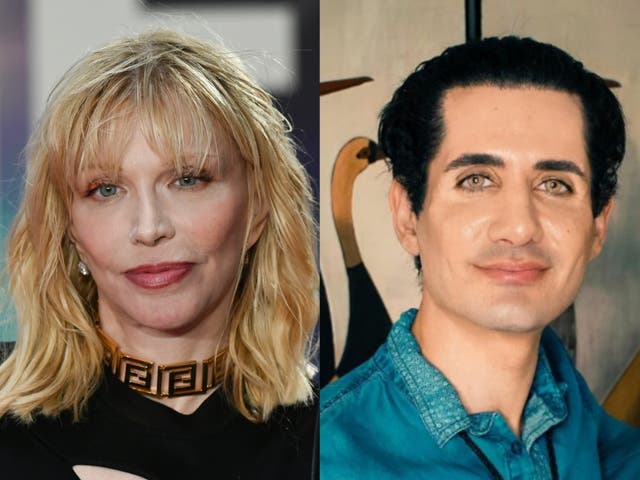 <p>Courtney Love and Frank Elaridi</p>