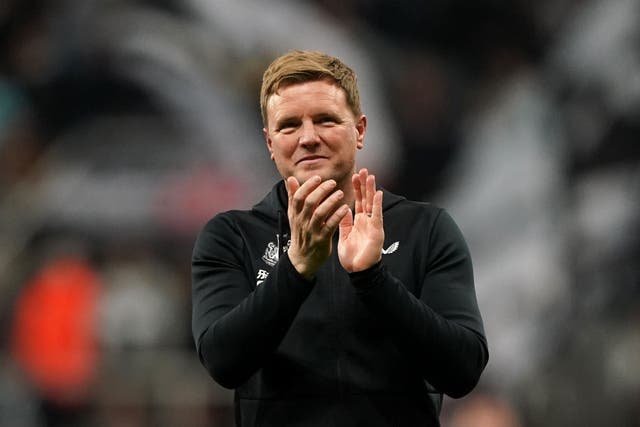 Newcastle head coach Eddie Howe knows he will need to strengthen his squad after securing European football for next season (Owen Humphreys/PA)