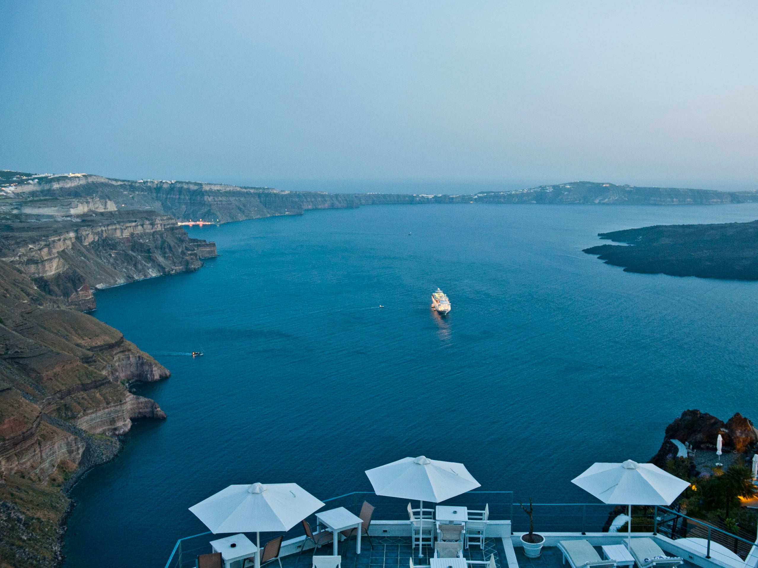 Santorini for its jaw-dropping cliffside views