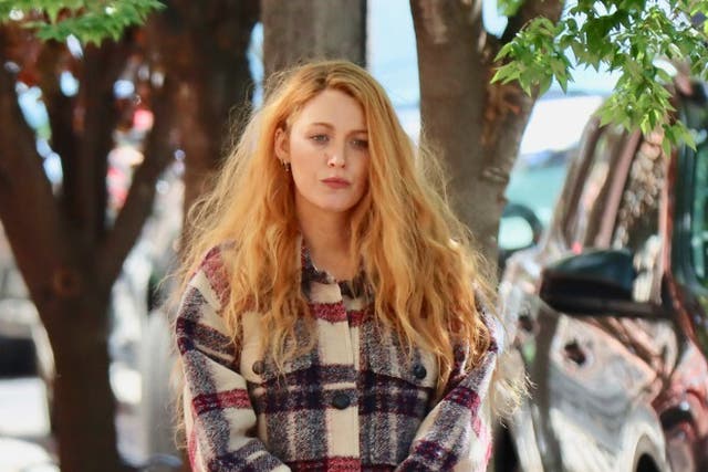 <p>Blake Lively on the set of ‘It Ends With Us'</p>