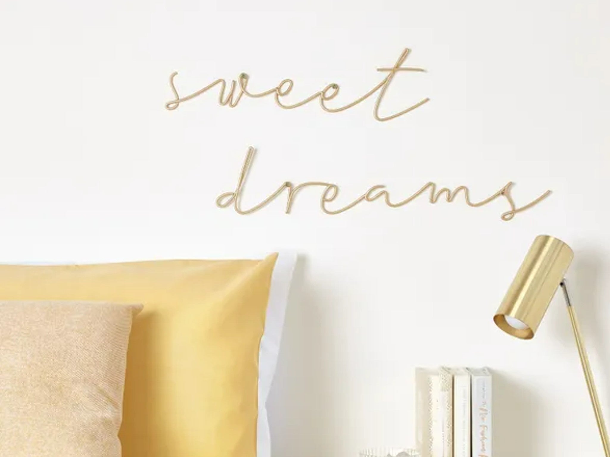 Sweet dreams gold metal wire sign