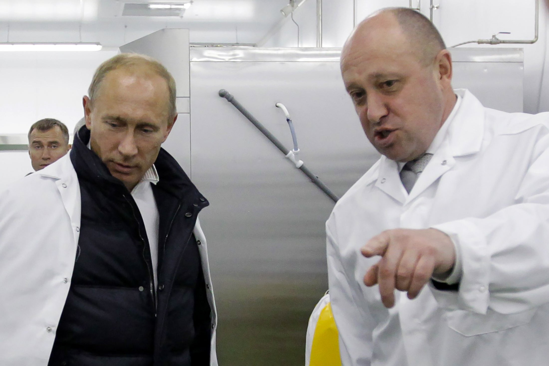 Yevgeny Prigozhin, right, with Vladimir Putin in 2010