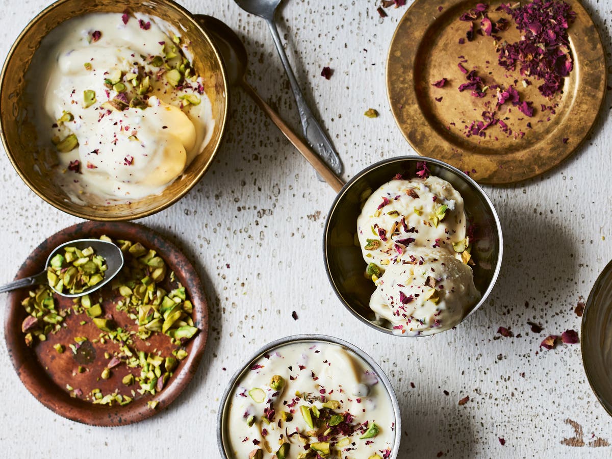 No churn ice cream recipe with rose and cardamom The Independent