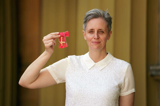 Professor Kathleen Stock, Professor of Philosophy at the University of Sussex, after being made an OBE for services to higher education a investiture ceremony at Buckingham Palace, London. Picture date: Thursday July 14, 2022.