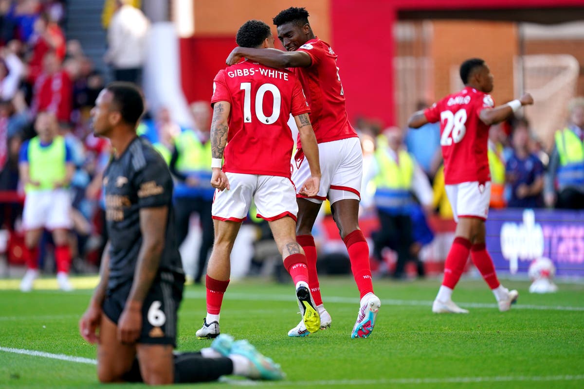 Nottingham Forest upset Arsenal to clinch safety and hand Manchester City title