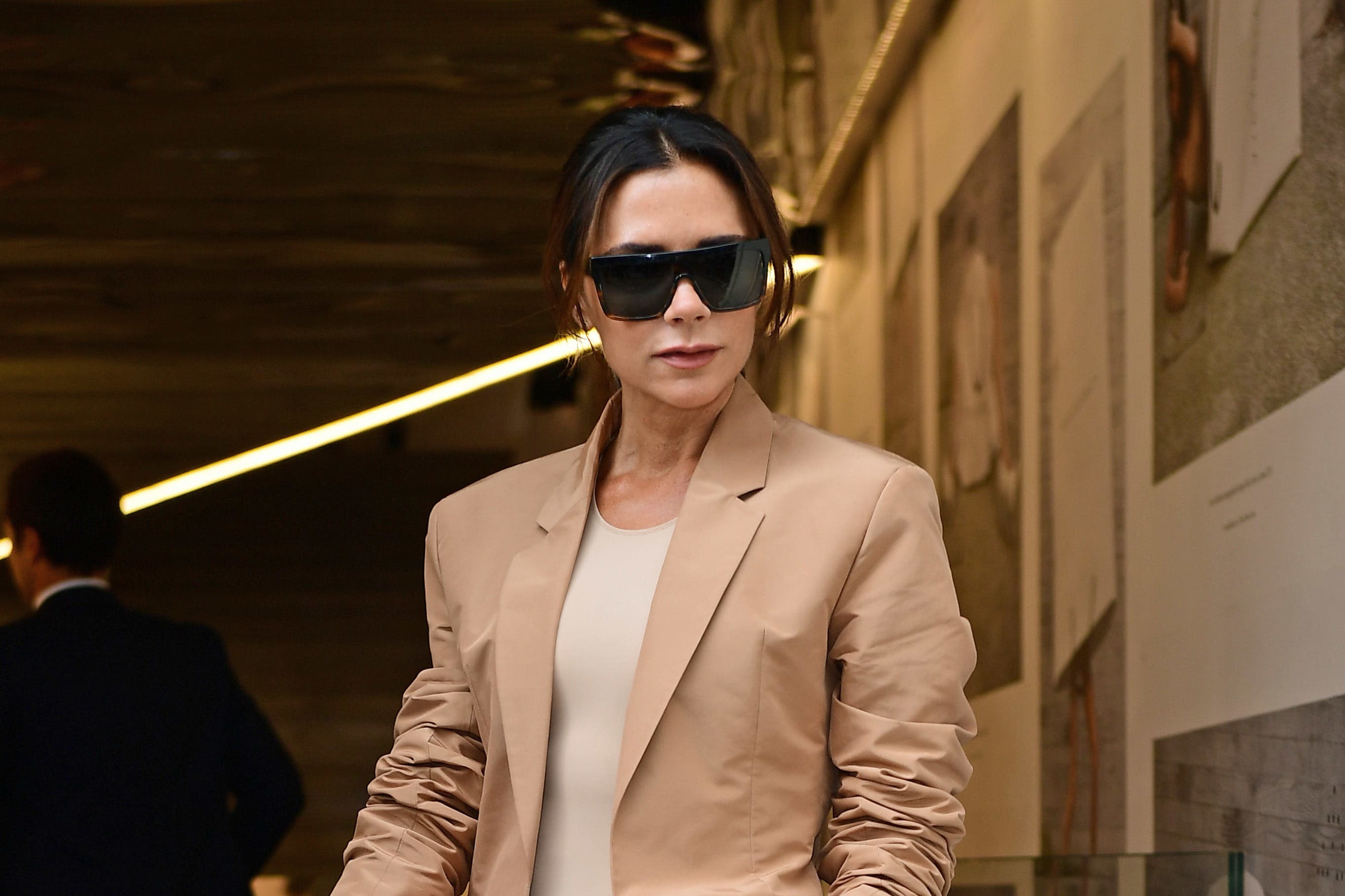 Victoria Beckham departs after her London Fashion Week SS19 show in Dover Street, London.