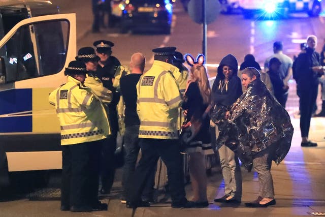 File photo dated 23/05/17 of police at the Manchester Arena at the end of a concert by US star Ariana Grande, as nearly a third of young survivors of the Manchester Arena bombing have received no professional support, according to a report released on the sixth anniversary of the attack. Three-quarters (75%) of children and young people affected by the 2017 terror outrage were psychologically injured by what happened to them, the report states. Issue date: Monday May 22, 2023.
