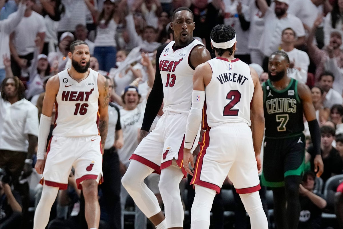 Heat roll past Celtics 128-102, take 3-0 lead in Eastern Conference finals