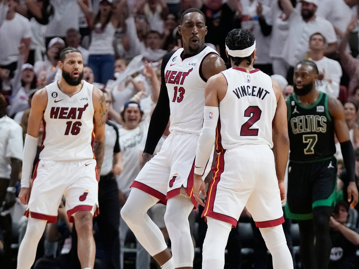 Heat roll past Celtics 128-102, take 3-0 lead in Eastern Conference finals  | The Independent