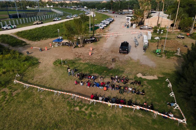 <p>Migrants at the Rio Grande </p>