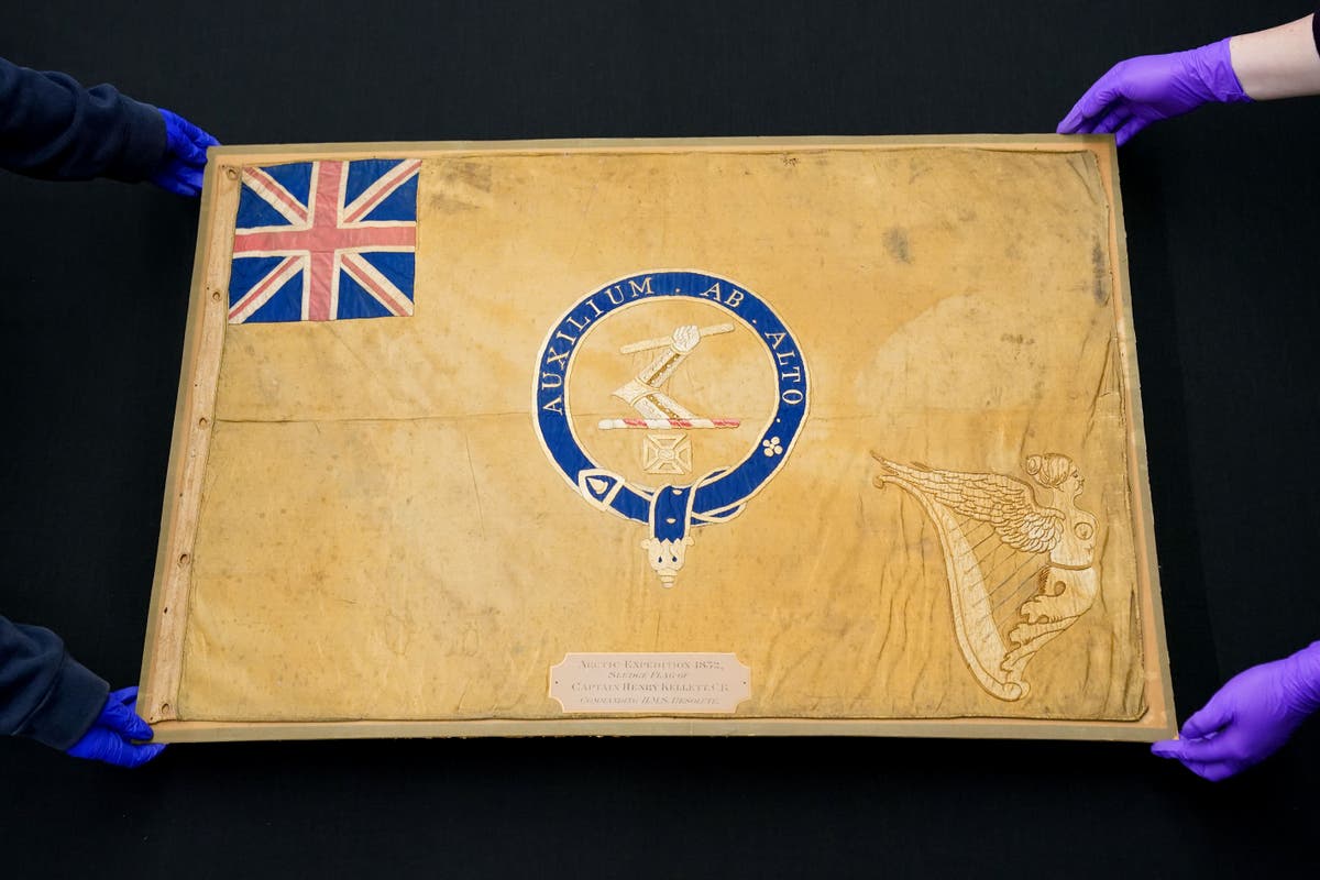 Sledge flag used during 19th-century polar search saved for nation