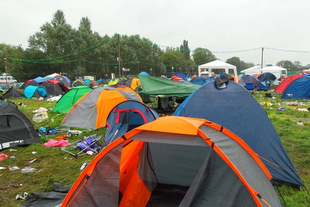 The aftermath of a festival is pretty environmentally damaging (Alamy/PA)