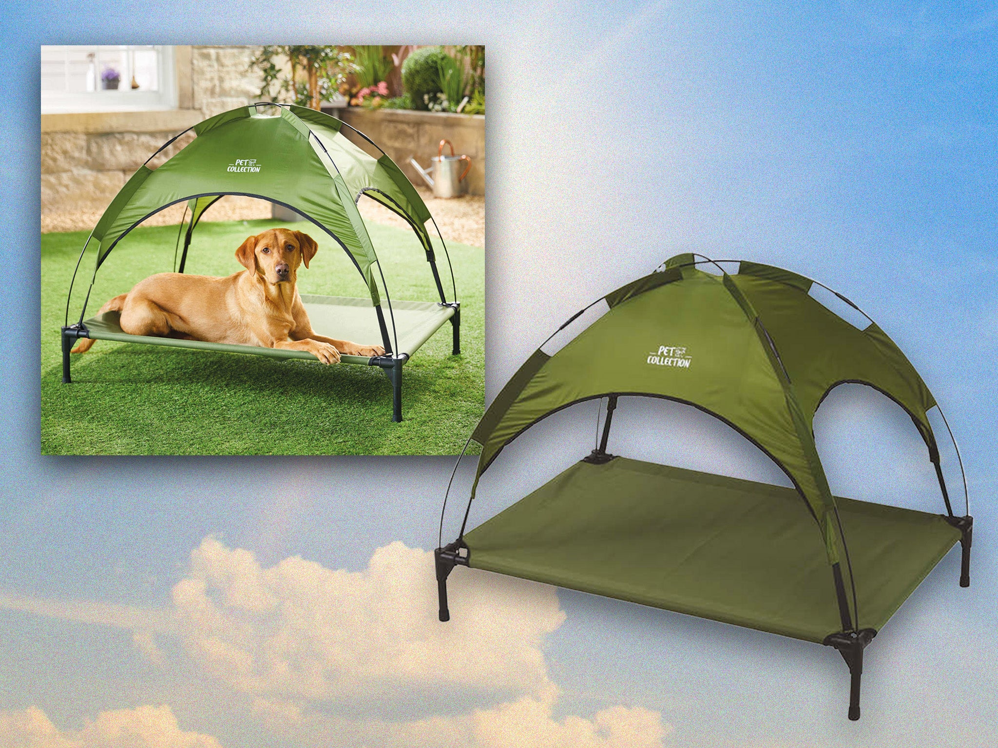 The sunshade canopy provides your dog with UV 50 protection