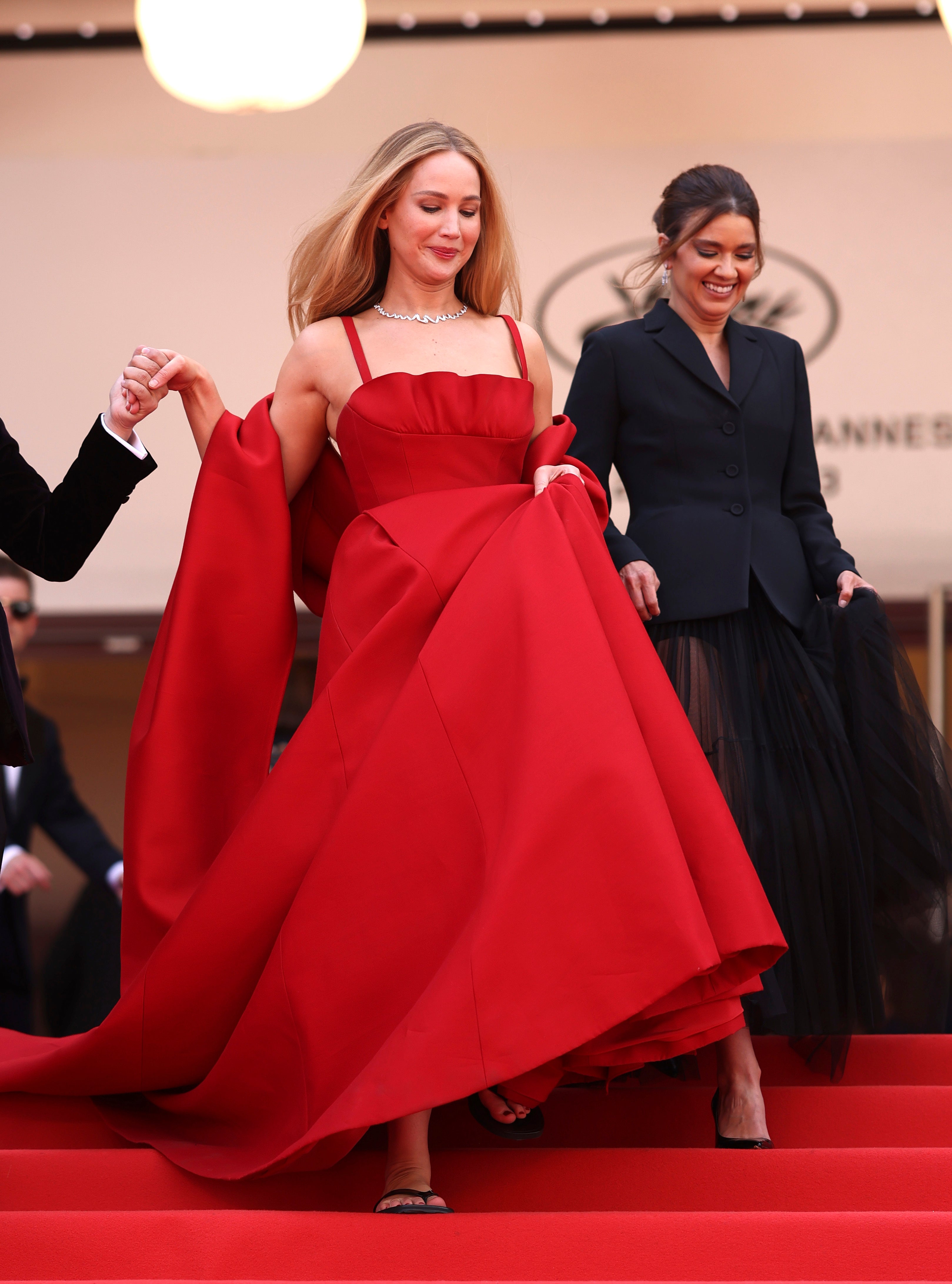 Protest T-shirts and gorgeous gowns at the opening of Venice Film Festival  2023