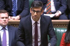 Rishi Sunak - live: Starmer says Sunak ‘too weak’ to block Johnson’s honours list in fiery PMQs