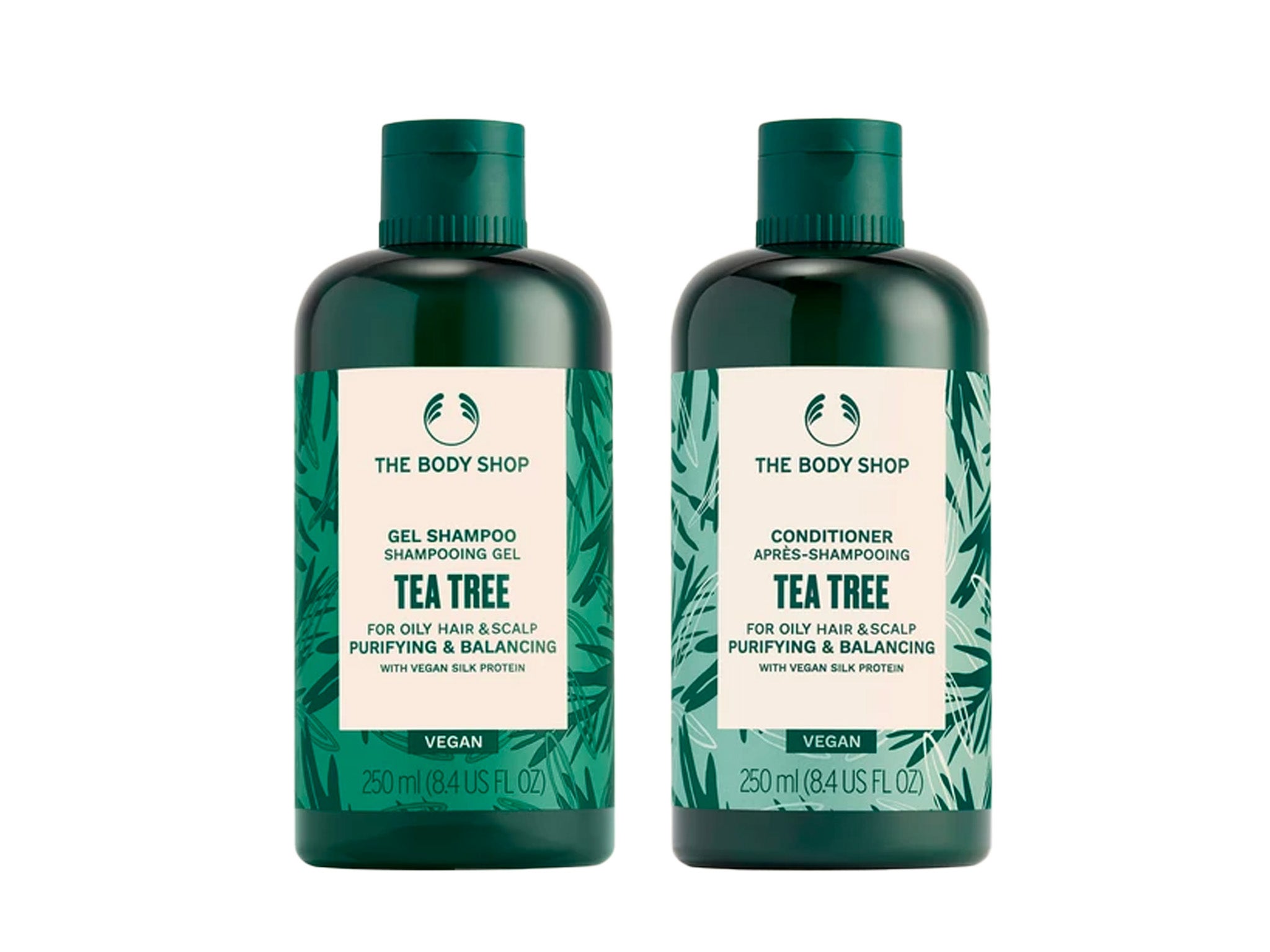 The Body Shop tea tree purifying and balancing shampoo and conditioner